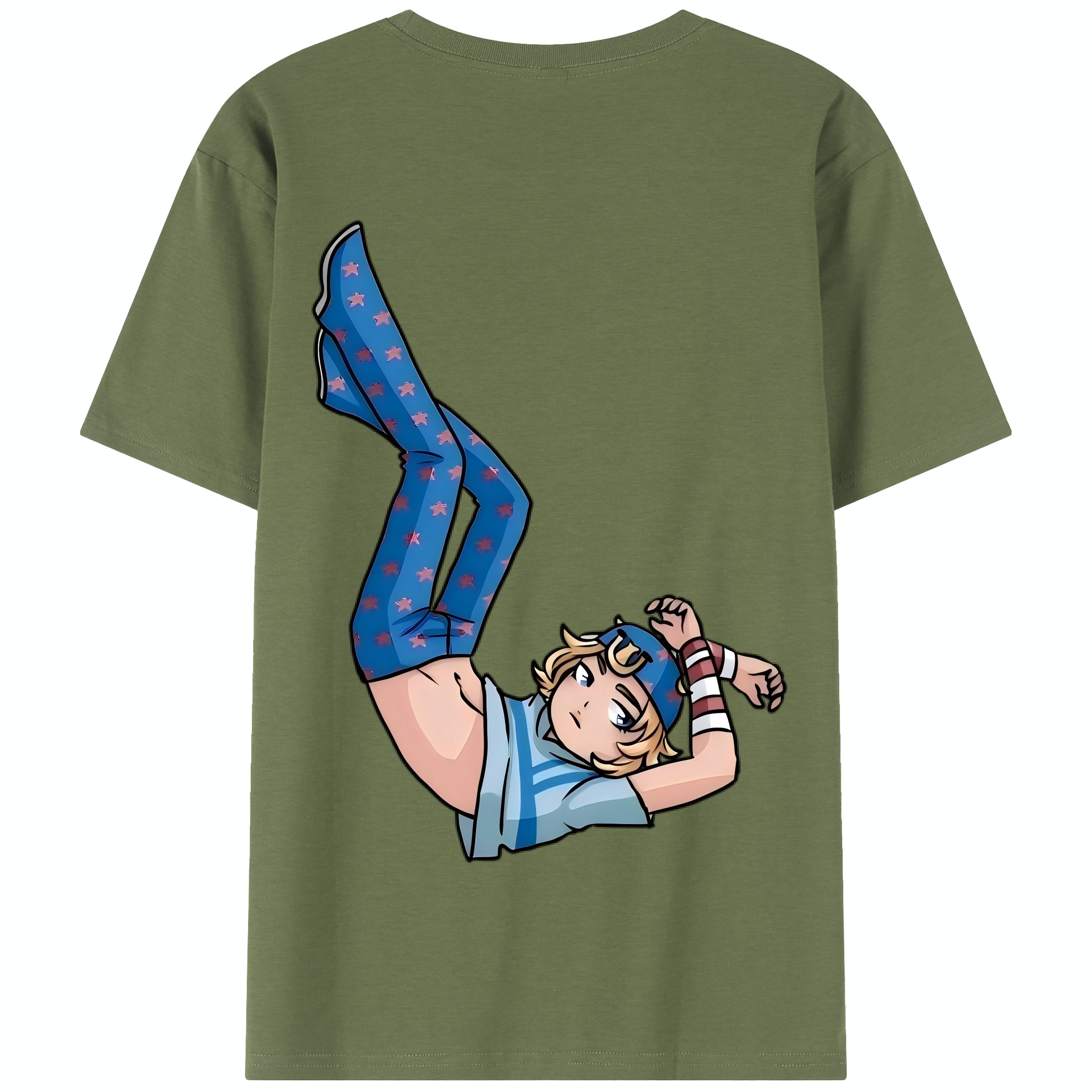 （画像用） ジョジョの奇妙な冒険 グイード?ミスタ JoJo's Bizarre Adventure Guido Mista 綿100％半袖Tシャツ（背面プリント）